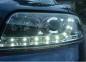 Preview: LED Tagfahrlicht Design Scheinwerfer für Audi A6 4B 01-04 chrom